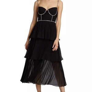Self-Portrait Bustier, Tiered Skirt Midi Dress